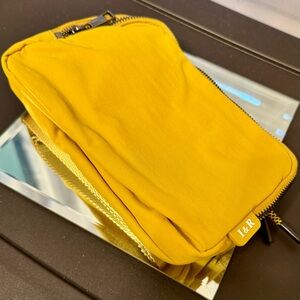 Iris & Rainbow Mustard Duo Zipper long strap crossbody Brand New